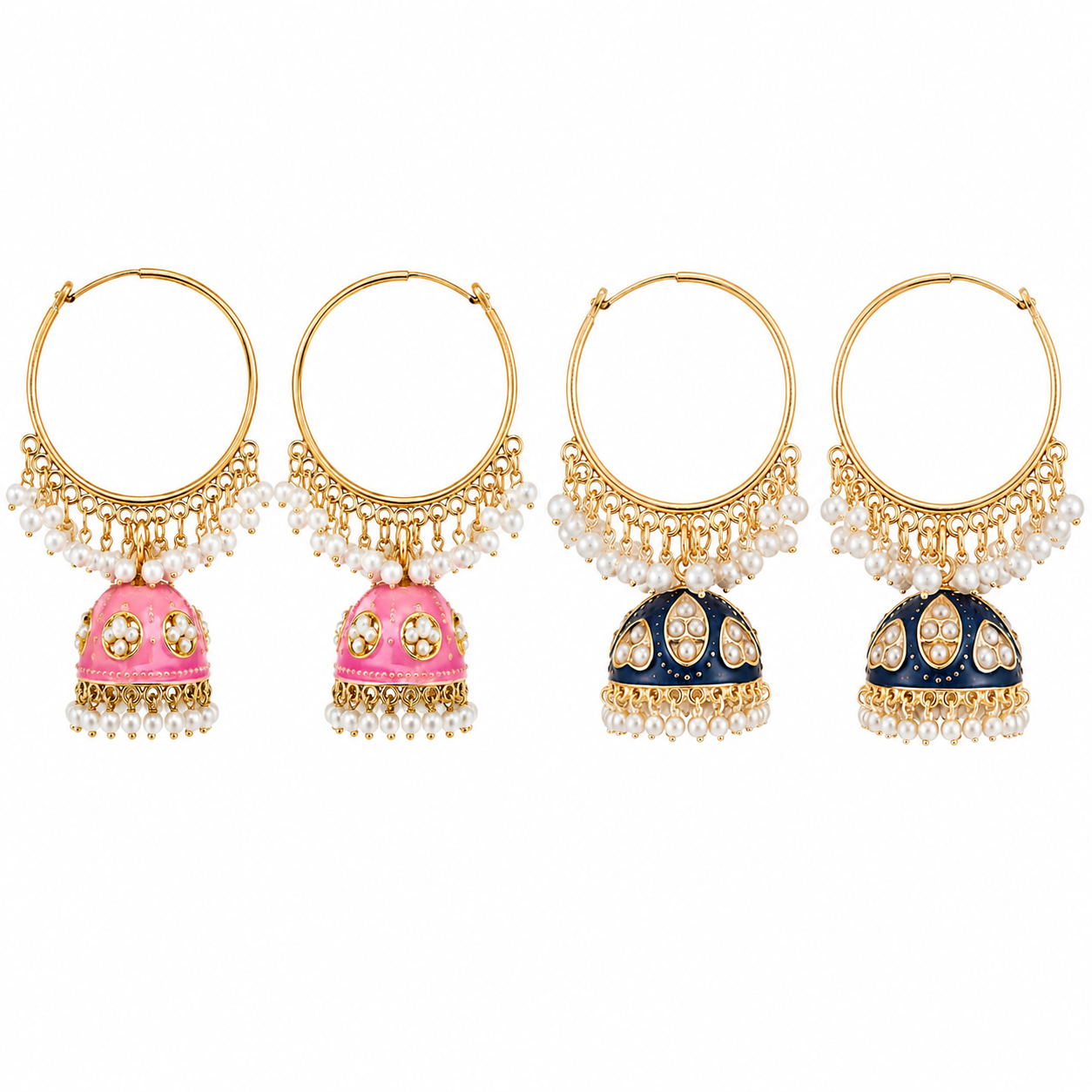 Pearl Hoop Jhumkas