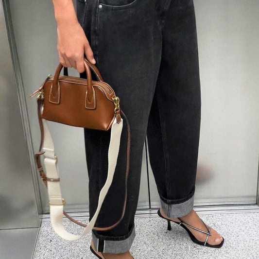 Brown Zara bowling canva bag (immediate delivery)