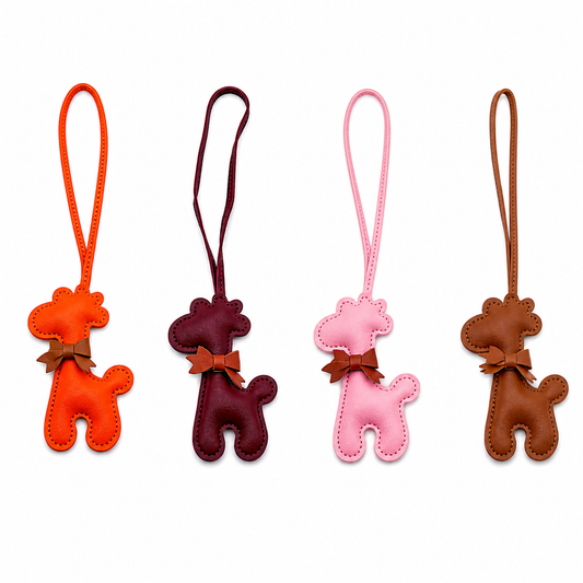 Teddy Bow Leather Loop Bag Charm