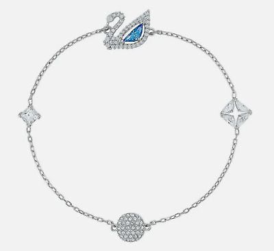 Swarovski Swan Bracelet, Blue, Rhodium plated (Immediate Delivery Available) COME’S WITH BRANDED PACKAGING