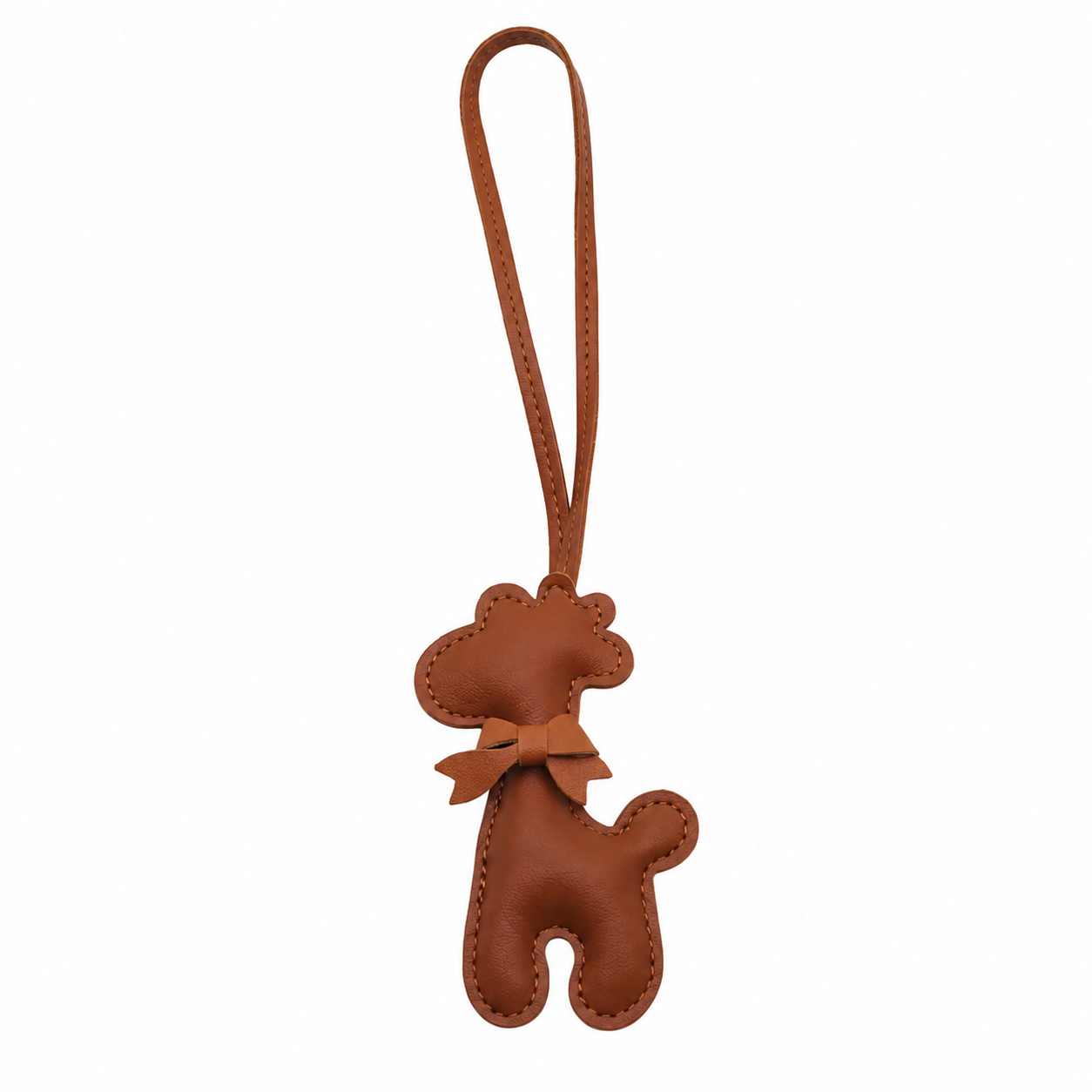 Teddy Bow Leather Loop Bag Charm