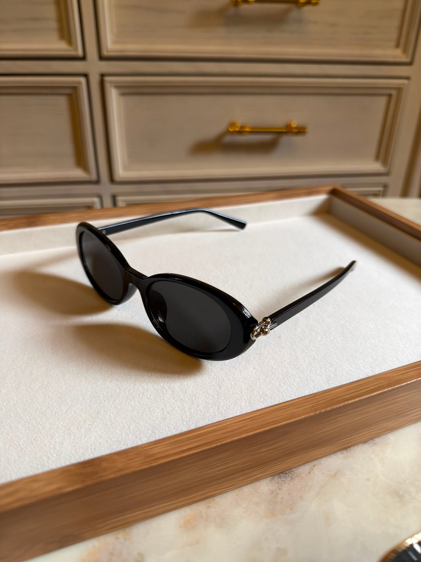 Tiffany & Co. Black Oval Sunglasses
