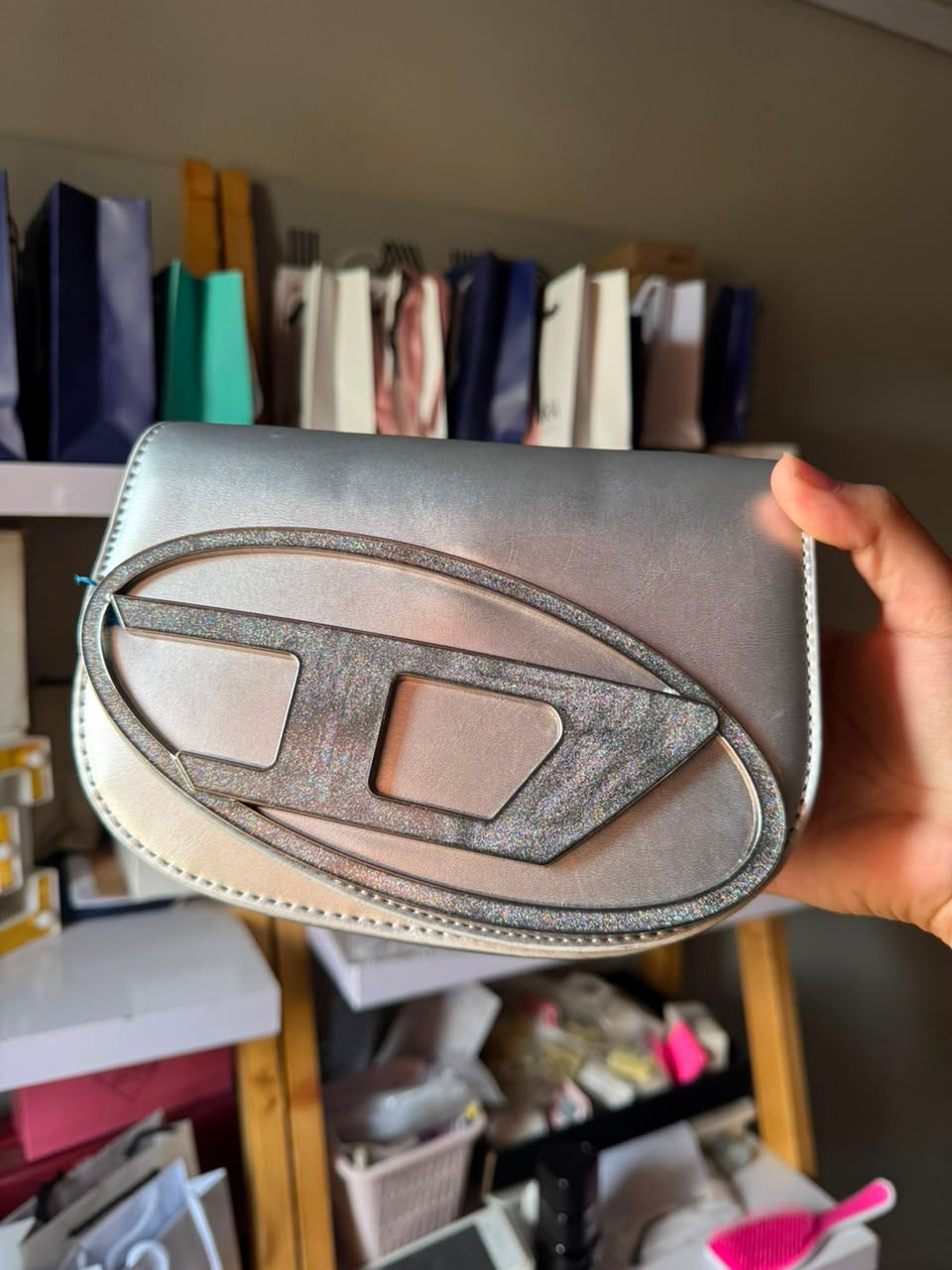 Diesel Shoulder Bag With Embossed Logo (with box)