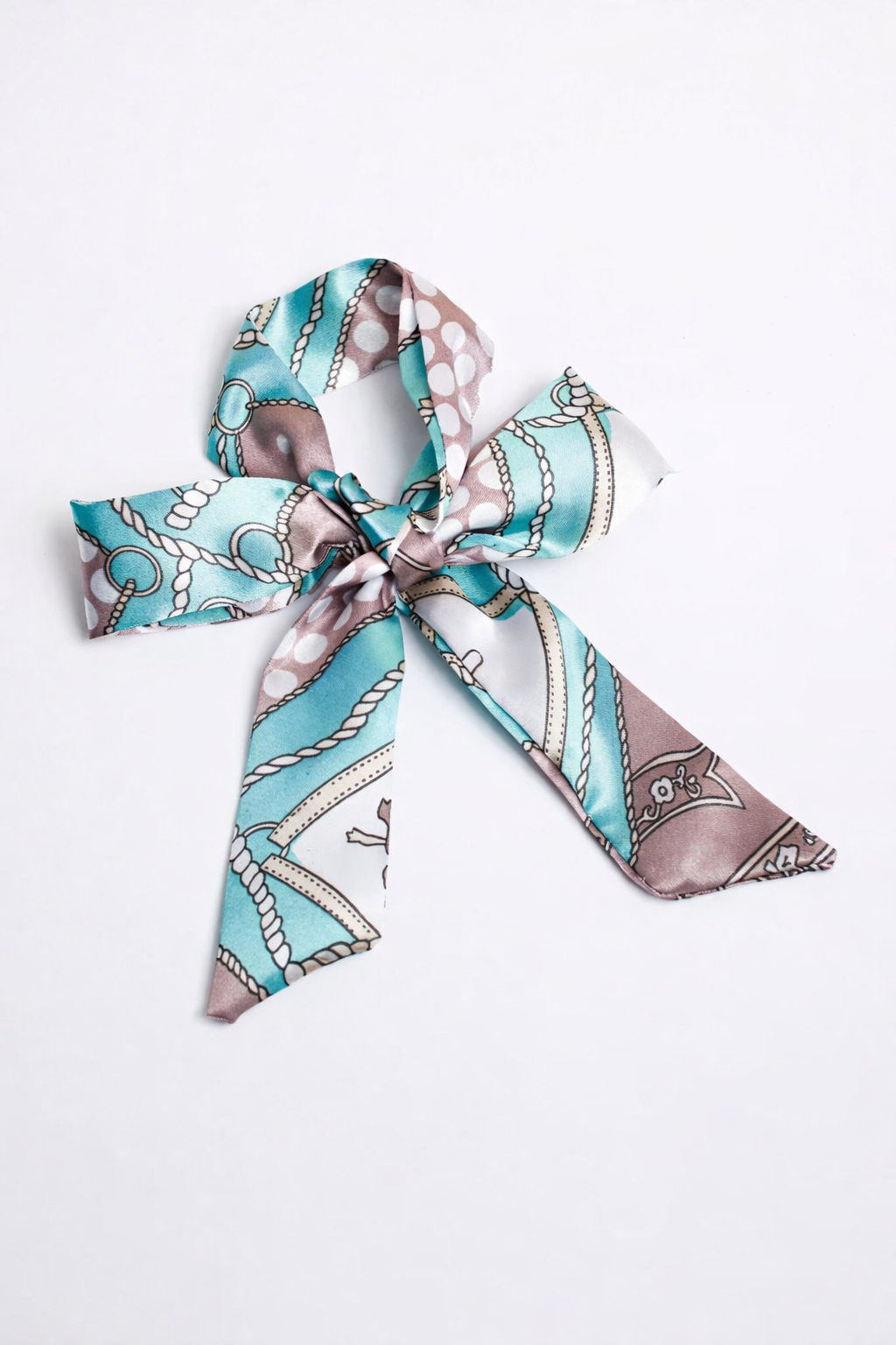 Aqua Knot - Handbag twilly multipurpose silk scarf