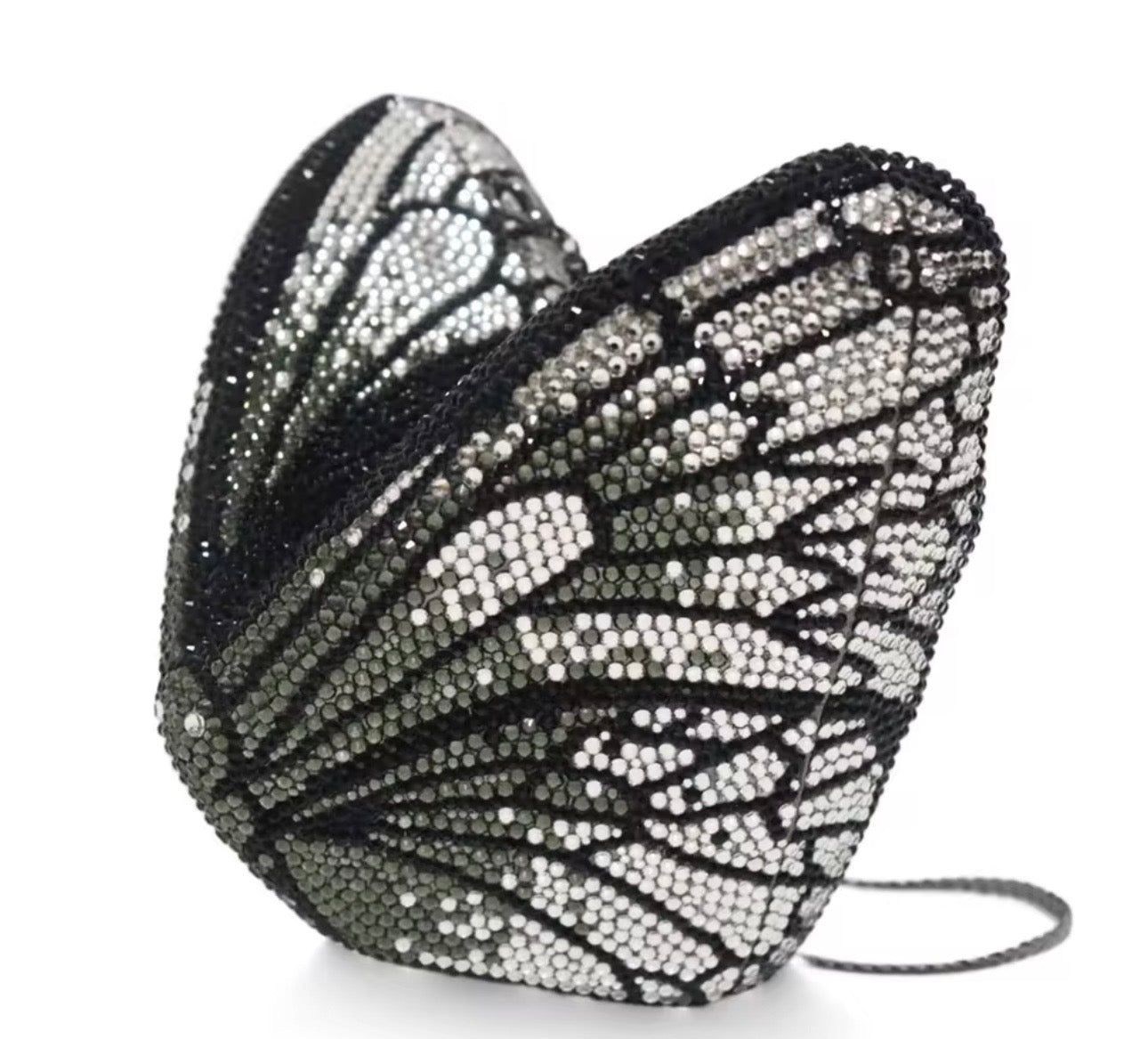 Midnight Silver Butterfly Clutch   (15-20 days delivery time)