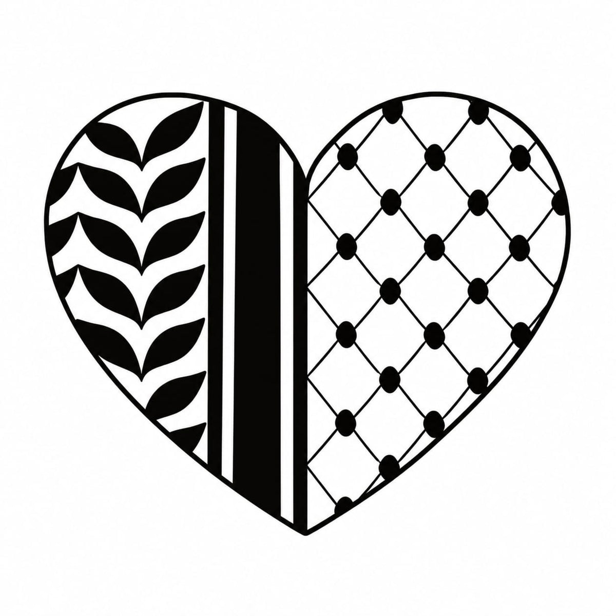 Black & White Heart Metal Phone Charm Sticker