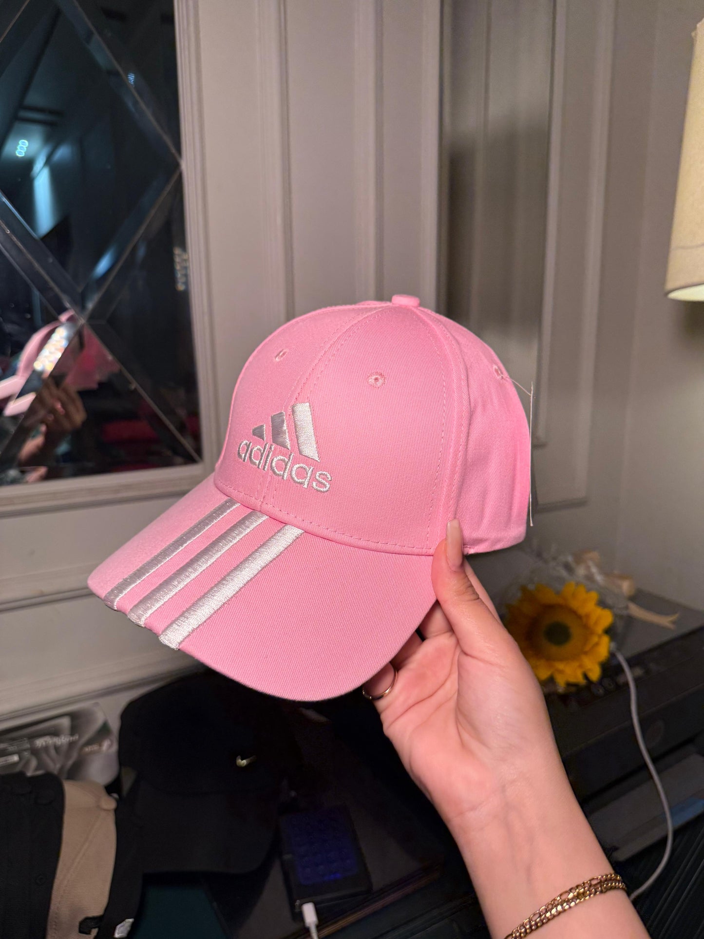 Pink adidas hat