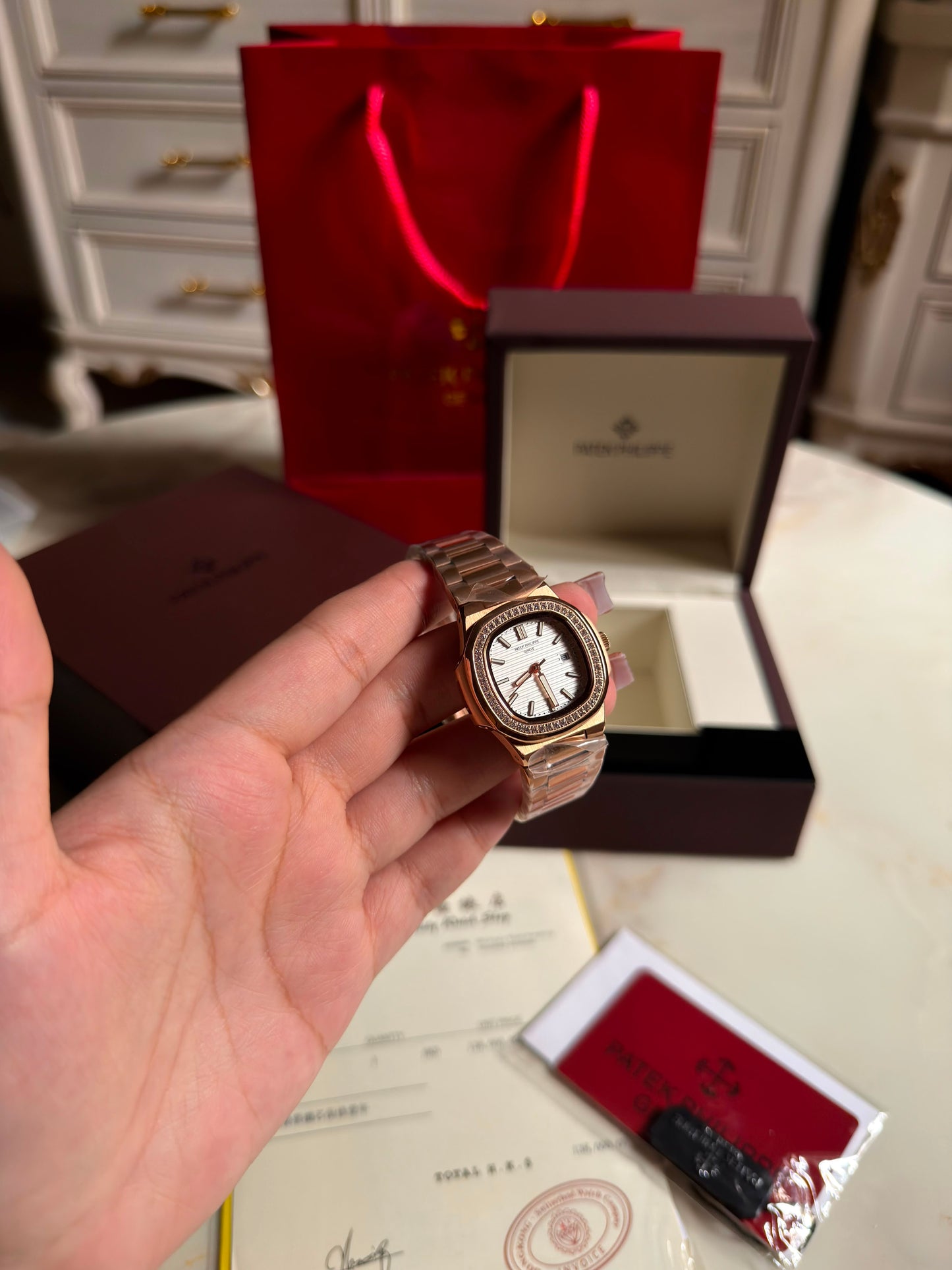 Patek Philippe Nautilus Rose Gold -Lux&Co (With Box & Proper Packaging)