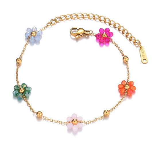 Flower beaded bracelet