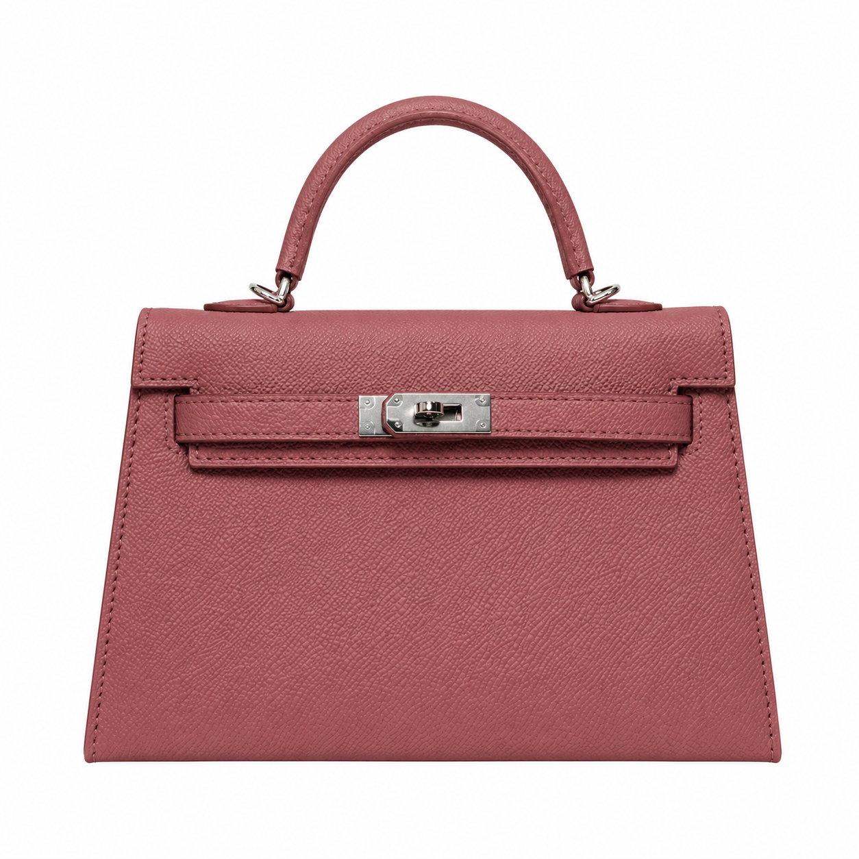 Burgundy mini Kelly bag 22 cm with silver lock (instock)