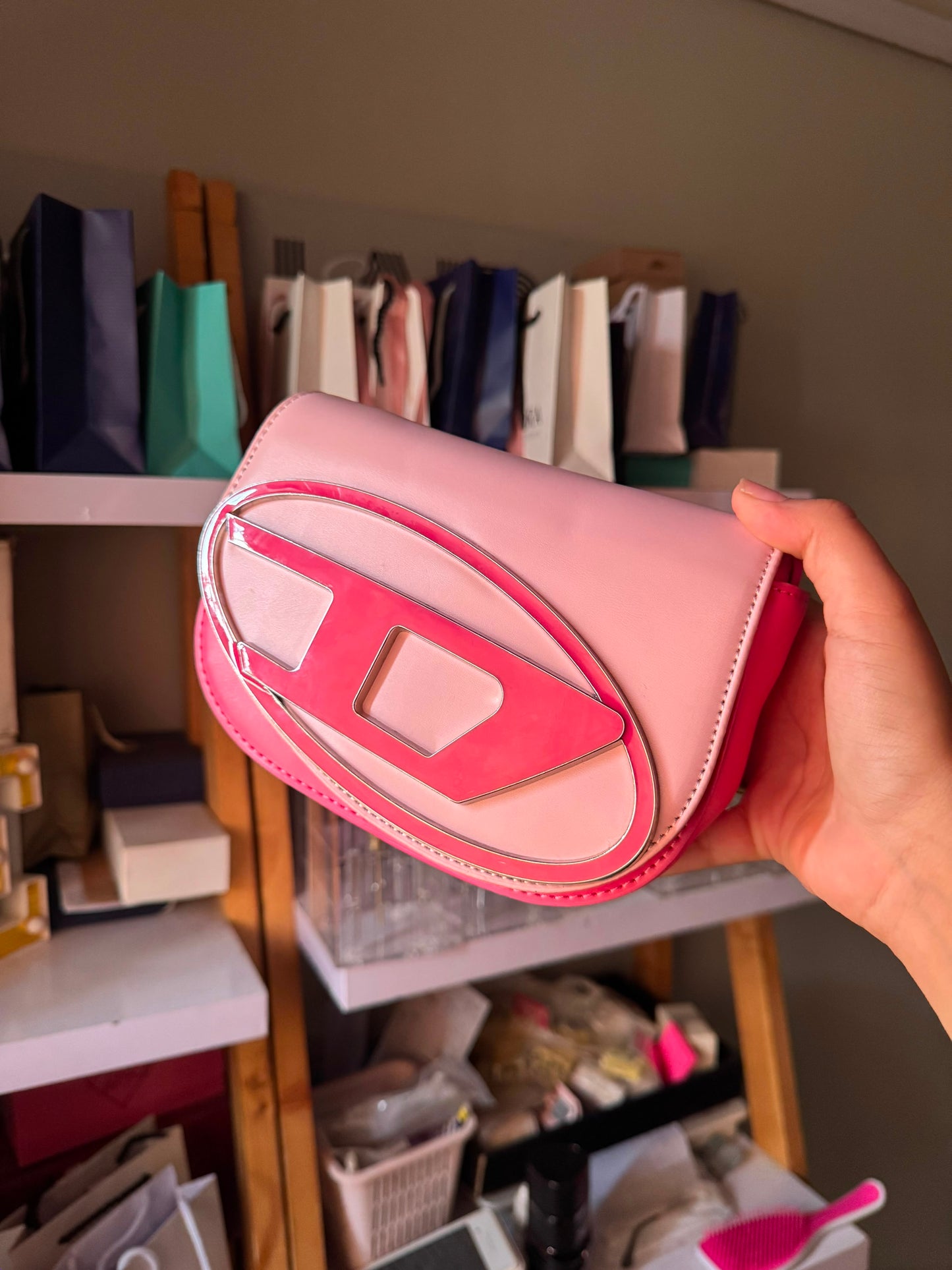 Diesel Shoulder Bag With Embossed Logo (with box)