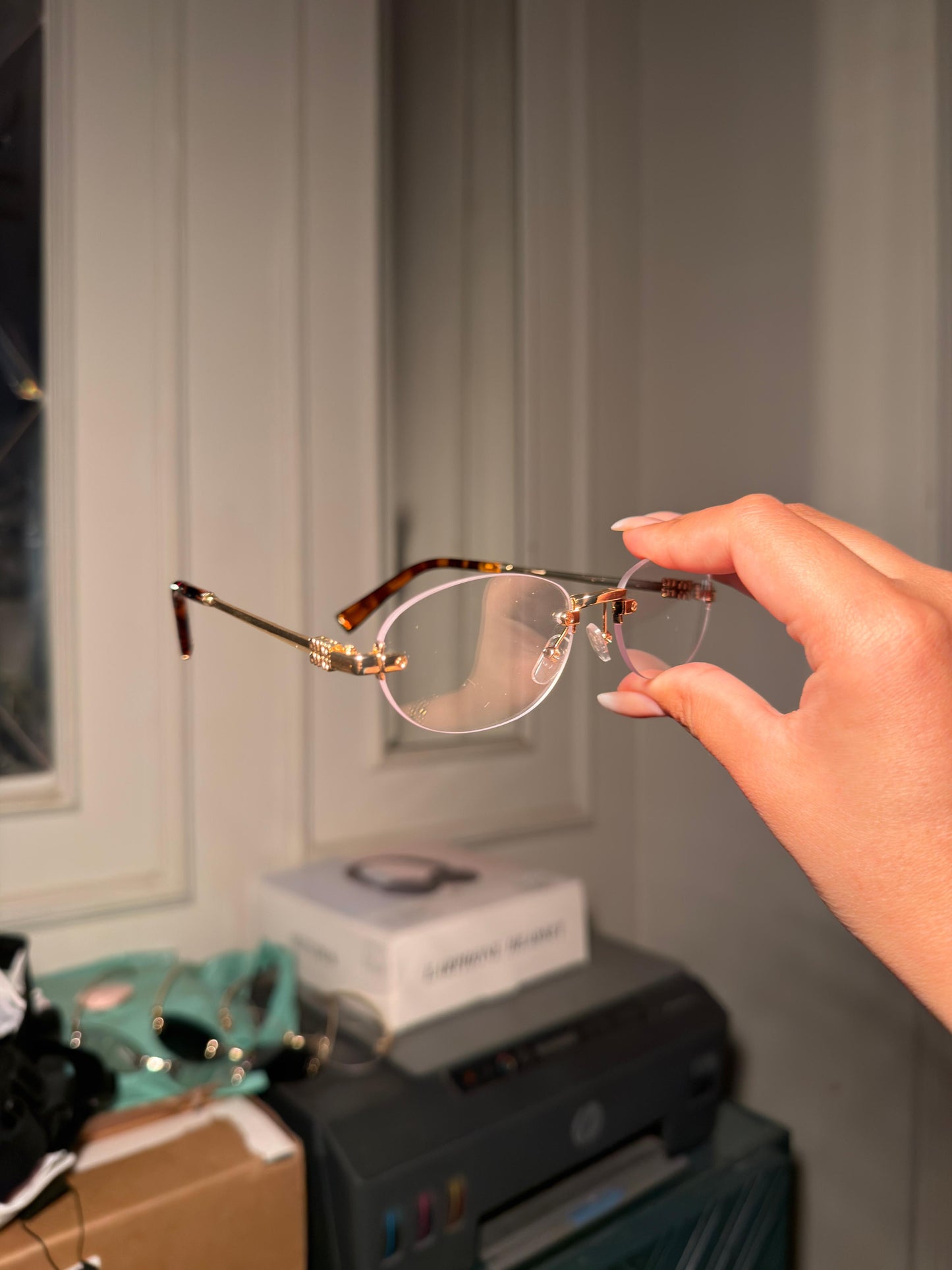 Transparent MiuMiu Metal Frame Glasses
