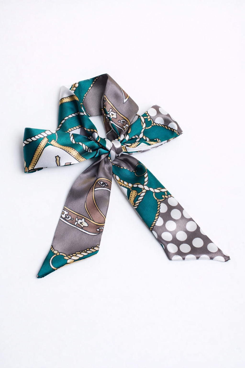 Emerald Sail - Handbag twilly multipurpose silk scarf