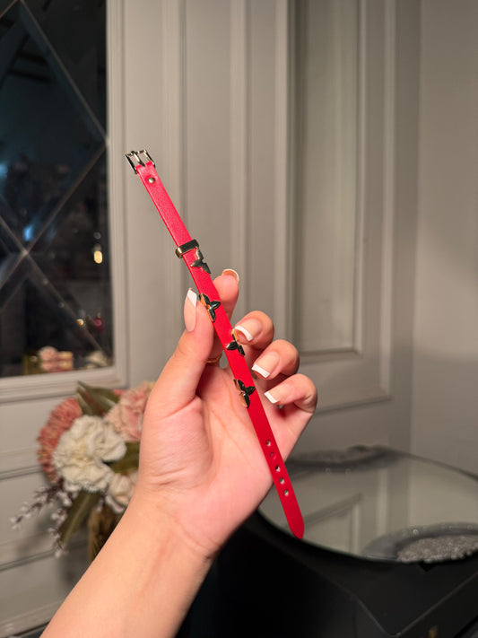Louis Vuitton Red Monogram Leather Bracelet