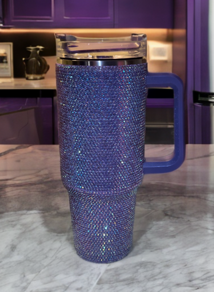 Purple rhinestone Quencher tumblr 40oz