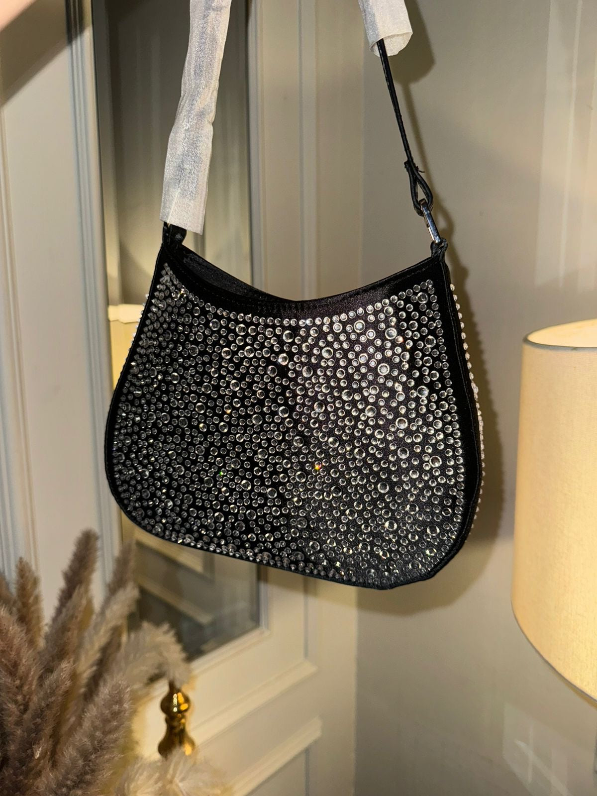 Prada black rhinestone shoulder bag (In Stock)