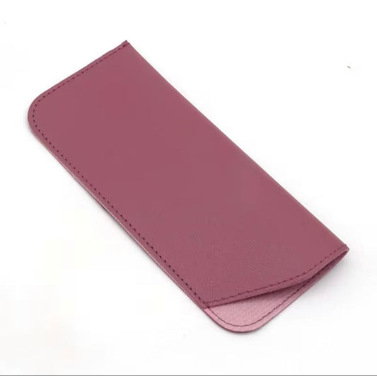 Dark pink leather case for glasses