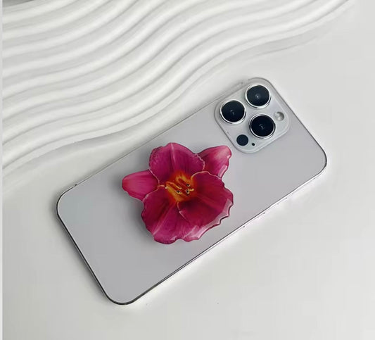 Magenta Bloom Grip Pop socket