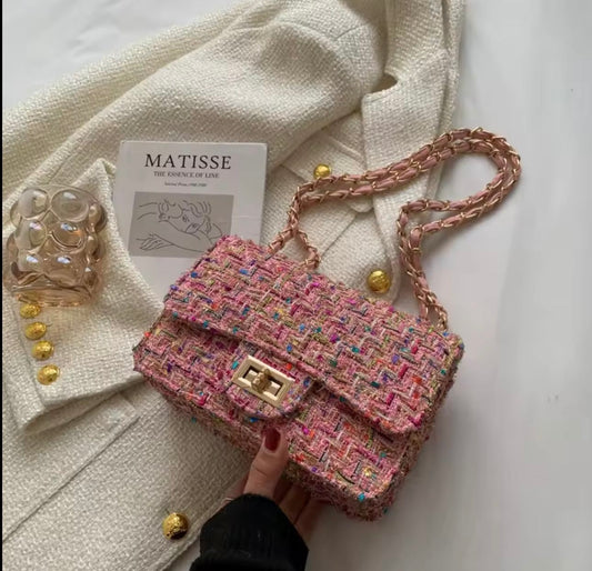 Pink Tweed Bag (IMMEDIATE DELIVERY AVAILABLE)