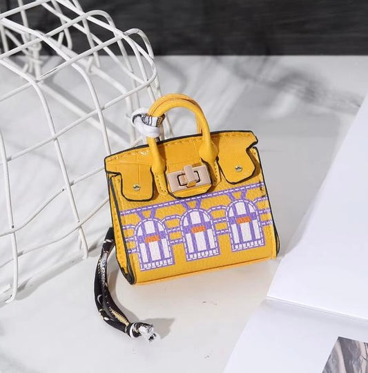 Yellow Hermes Fauxborg Birkin Mini bag charm