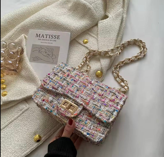 Cream Tweed Bag (IMMEDIATE DELIVERY AVAILABLE)