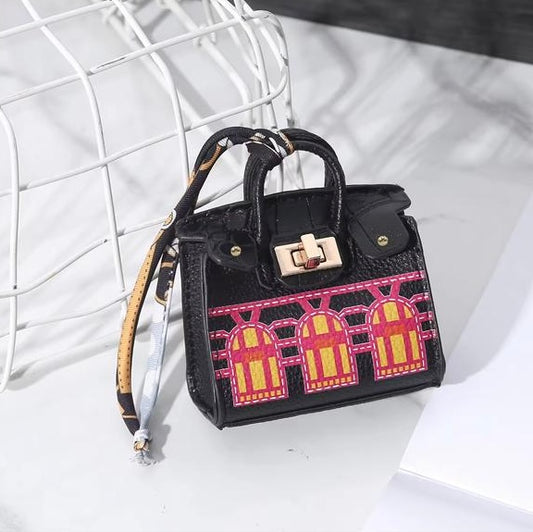 Black Hermes Fauxborg Birkin Mini bag charm