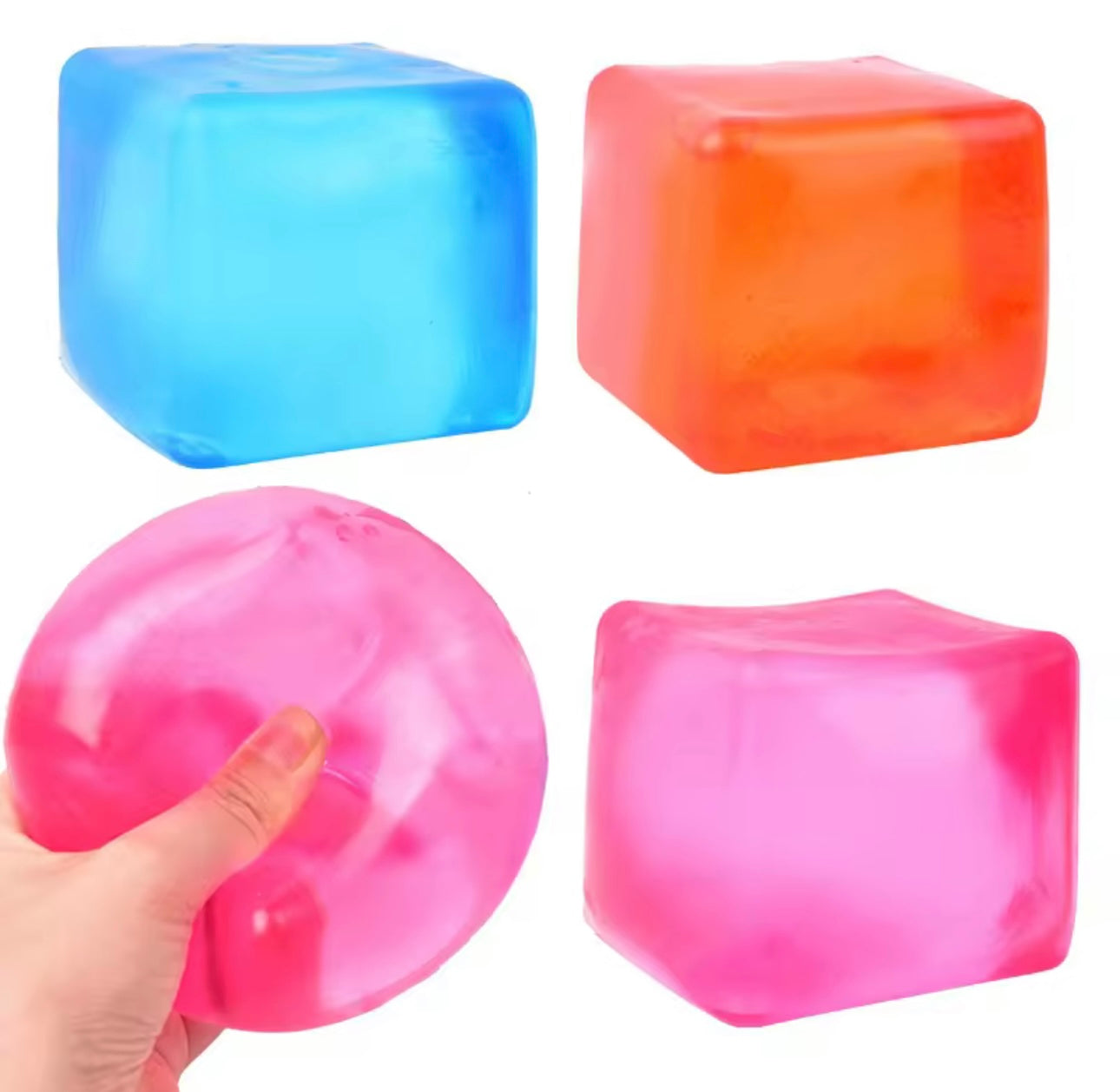 Needoh Maltose Ice Cube Squishy Toy 1:1 Proportional Cop Y Sensory Stress Relief Squeeze Toy 6cm