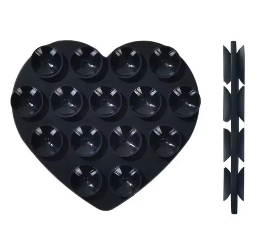 Black heart double sided sticky grippy