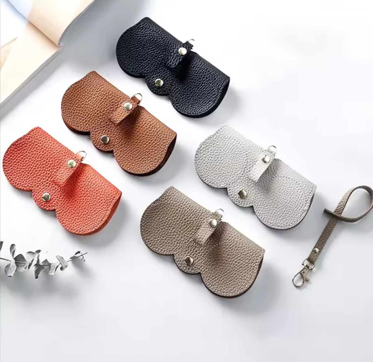handmade PU Leather hanging glasses case charm