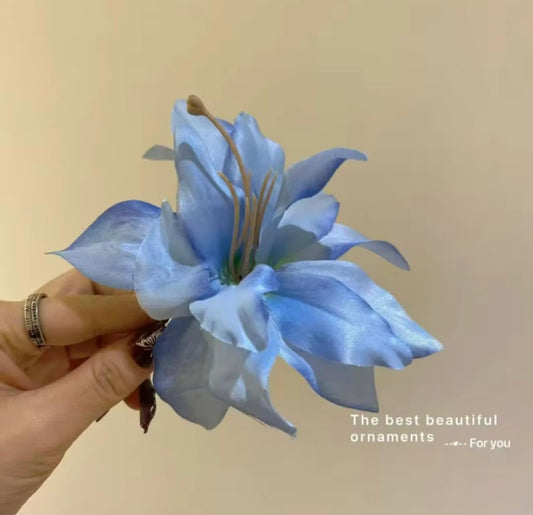 Blue Orchid hair clip