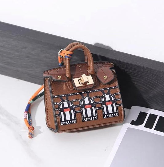 Brown Hermes Fauxborg Birkin Mini bag charm
