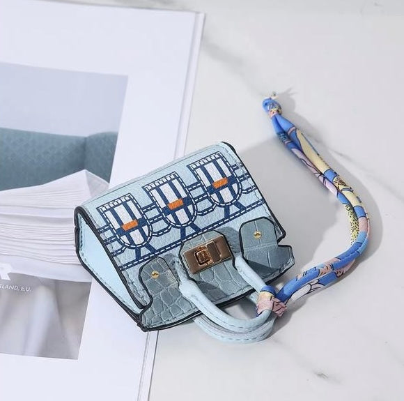 Sky blue Hermes Fauxborg Mini bag charm