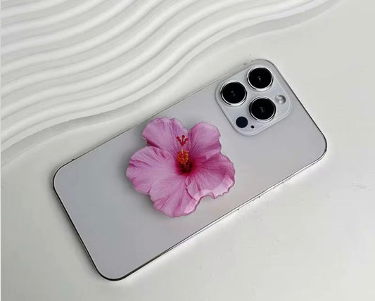 Blush Hibiscus Orchid Grip Pop socket