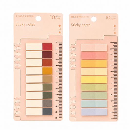 10 colour ruler sticky notes