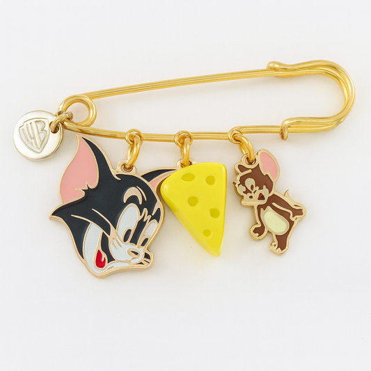 Tom & Jerry Cheese safety pin bag charm