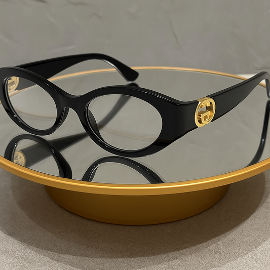 Gucci transparent /Black Metal Frames