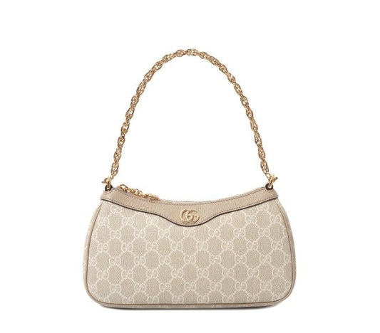 Beige/Ebony with Brown Leather Trim Gucci Jackie 1961 Small GG (15-20 DAYS DELIVERY TIME)(WITH BOX)