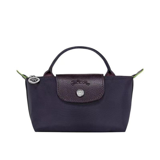 Dark purple with dark brown flap Mini champ bags with long straps(INSTOCK)