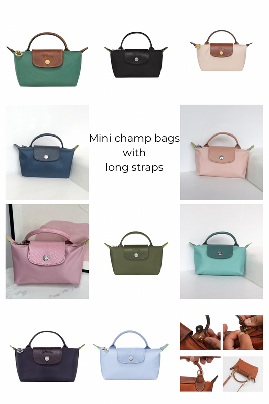 Mini champ bags with long straps  (15-20 days delivery time)