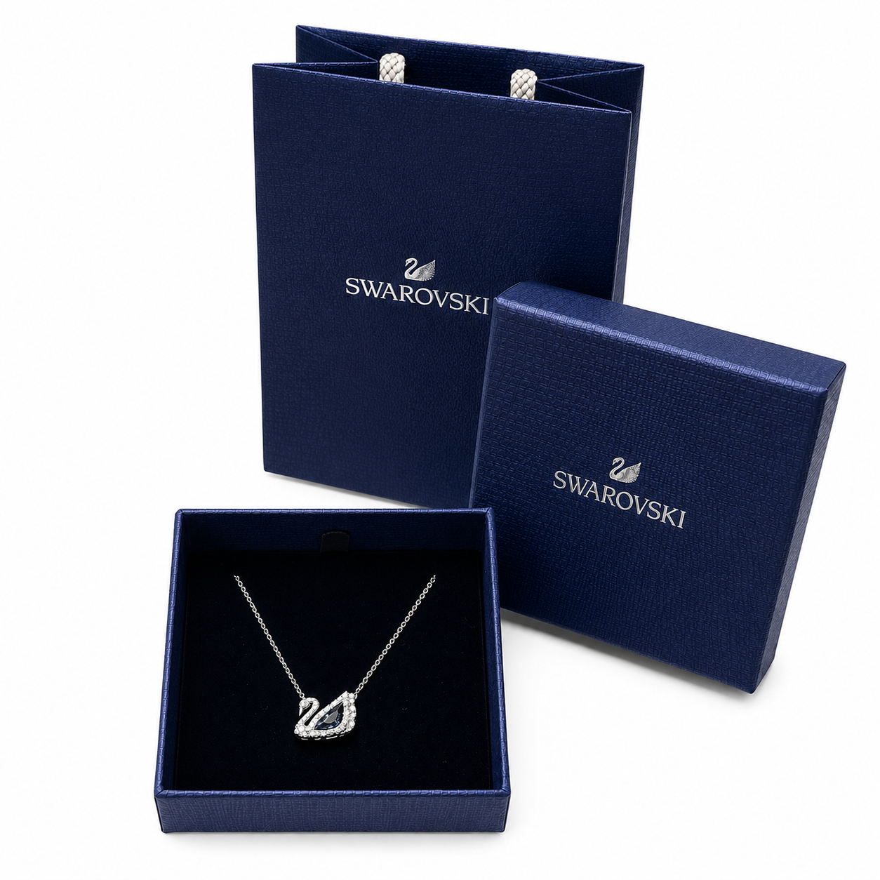 Swarovski Iconic Swan Dazzling Pendant Necklace (White Stone) – Comes in original brand packaging.