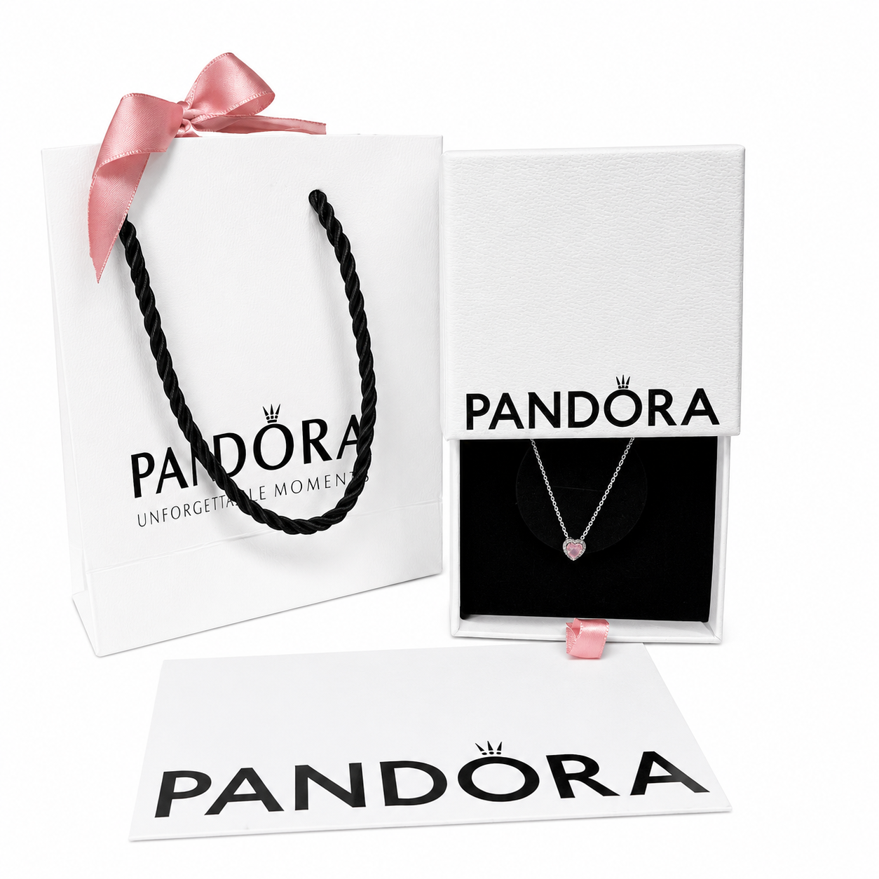 Pandora Sparkling Heart Halo Necklace.(With Box & Proper Packaging)