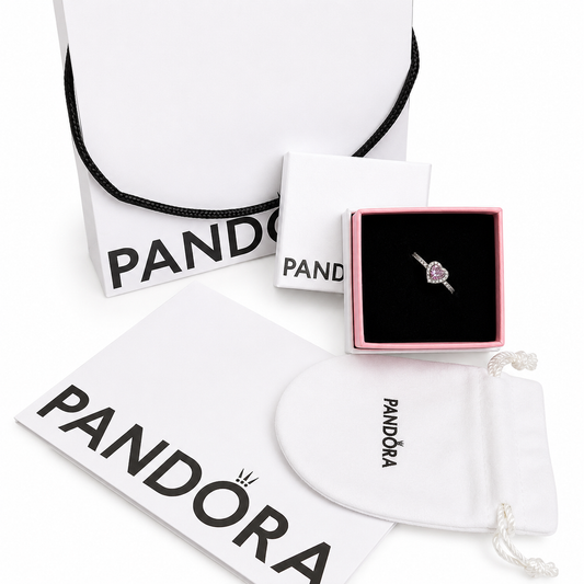 Pandora-Elevated Pink Heart Ring(with box & proper packaging)