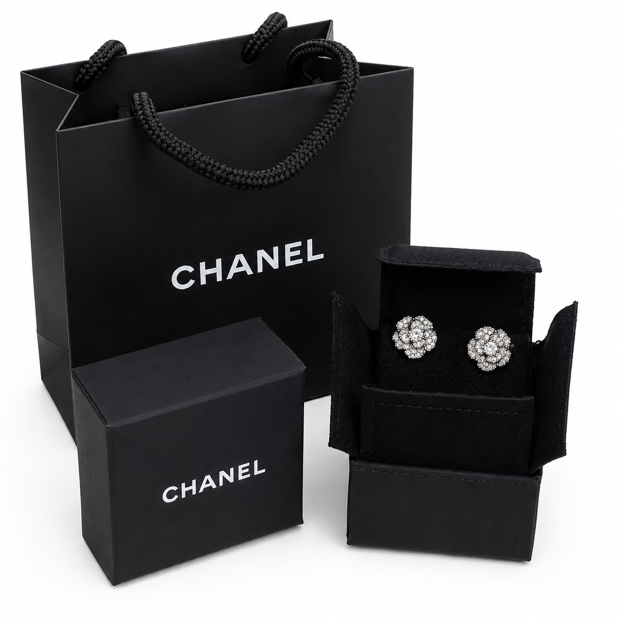 Chanel Camellia Earrings ( with box & proper packaging)