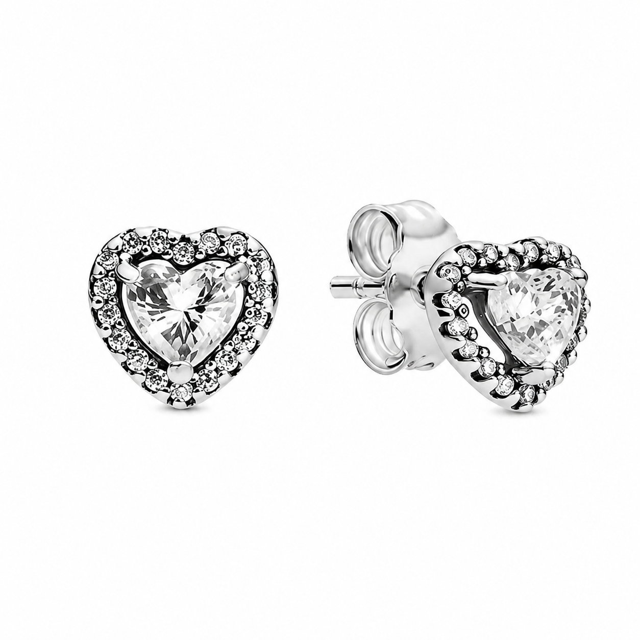 Pandora Sparkling Heart Halo Studs (With Box & Proper Packaging)