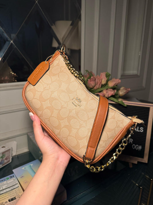 Brown Coach shoulder bag (in stock)