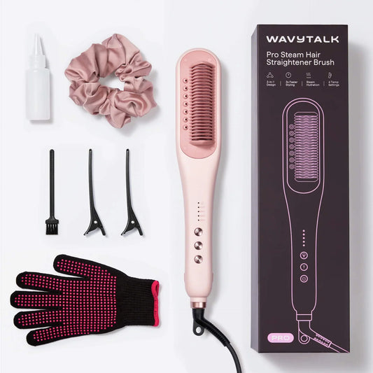 WAVYTALK Pro Steam Hair Straightener Brush – 3-in-1 Heated Straightening Comb.
(Immediate Delivery available)