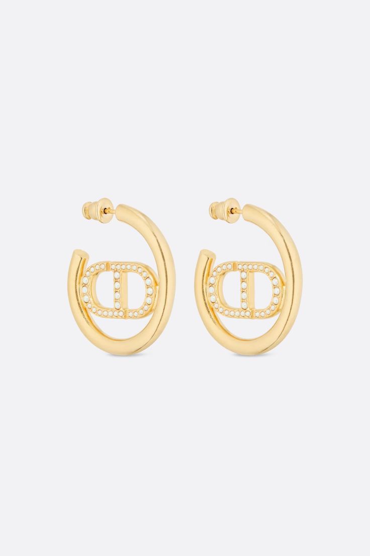 Studded Golden Dior hoops (pre order)