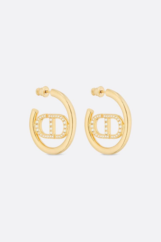 Studded Golden Dior hoops (pre order)