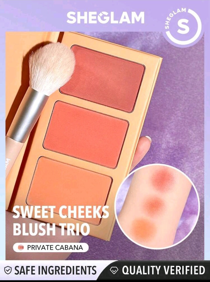 SHEGLAM Sweet Cheeks Blush Trio-Sunset Cruise 3-Clolor Powder Blush Palette