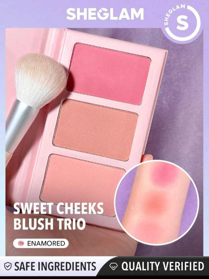 SHEGLAM Sweet Cheeks Blush Trio-Sunset Cruise 3-Clolor Powder Blush Palette